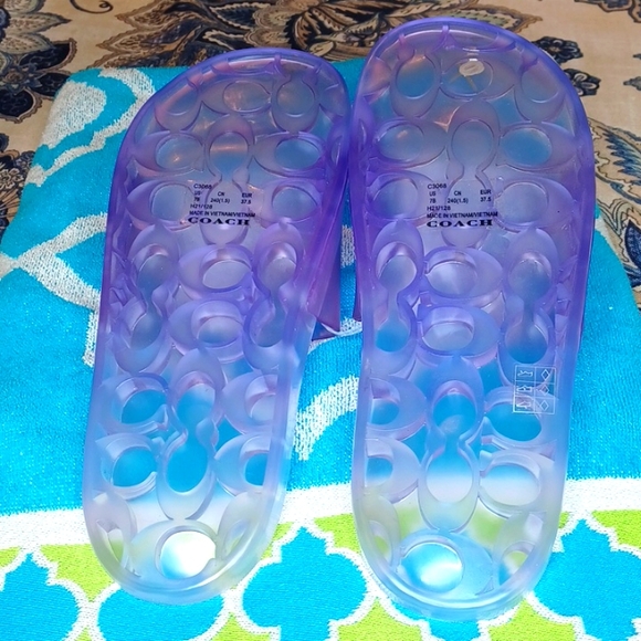 Coach Ulyssa Rubber Water Resistant Jelly Slide Sandals Purple Size 7B - Picture 9 of 9